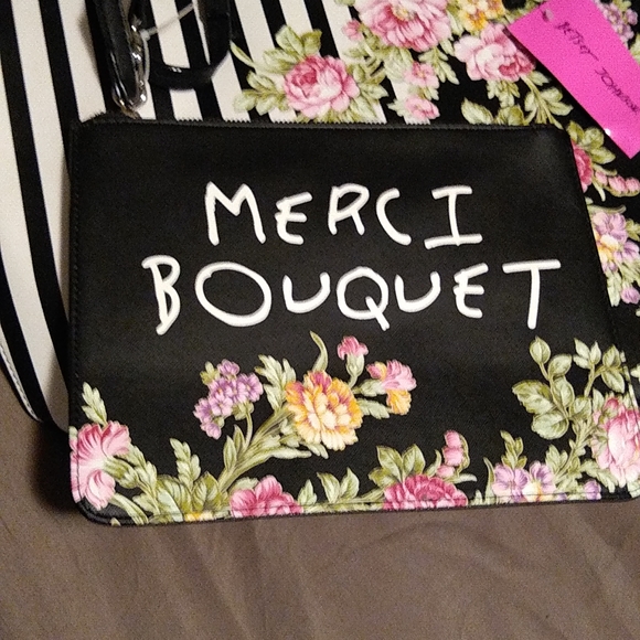 Betsey Johnson Tote with bonus wristlet - Picture 4 of 5